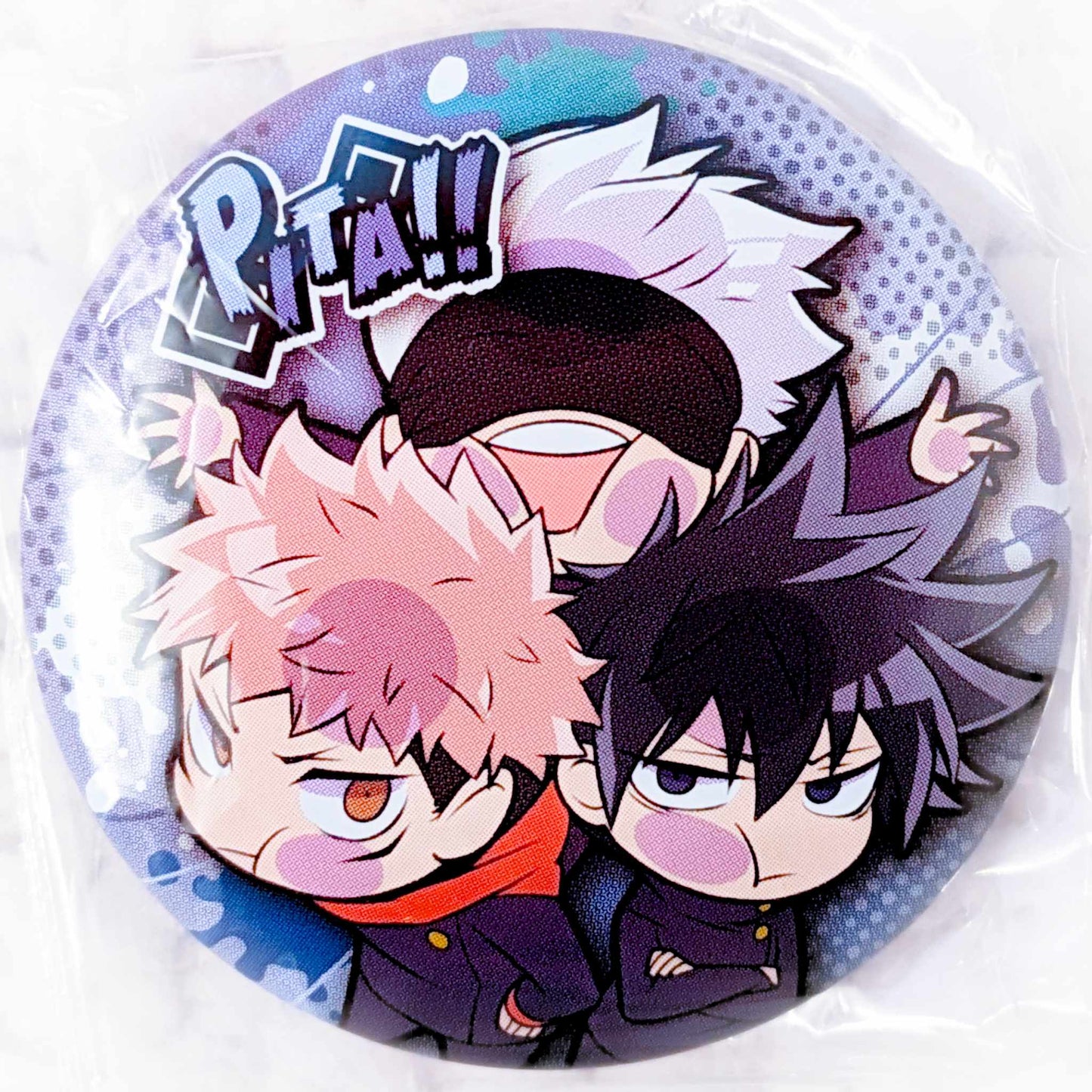 Satoru Gojo Megumi Fushiguro & Yuji Itadori - Jujutsu Kaisen Anime Pita Pin Badge Button