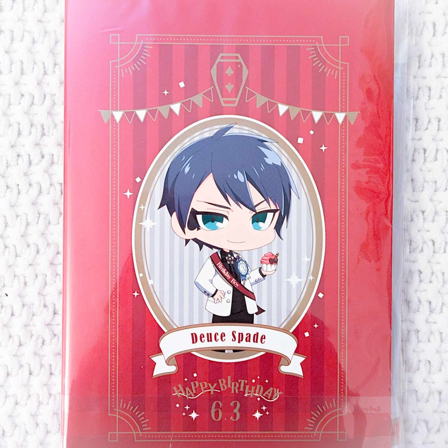 Deuce Spade - Disney Twisted Wonderland Anime Acrylic Stand - Charm - Badge - Card - Happy Birthday Set