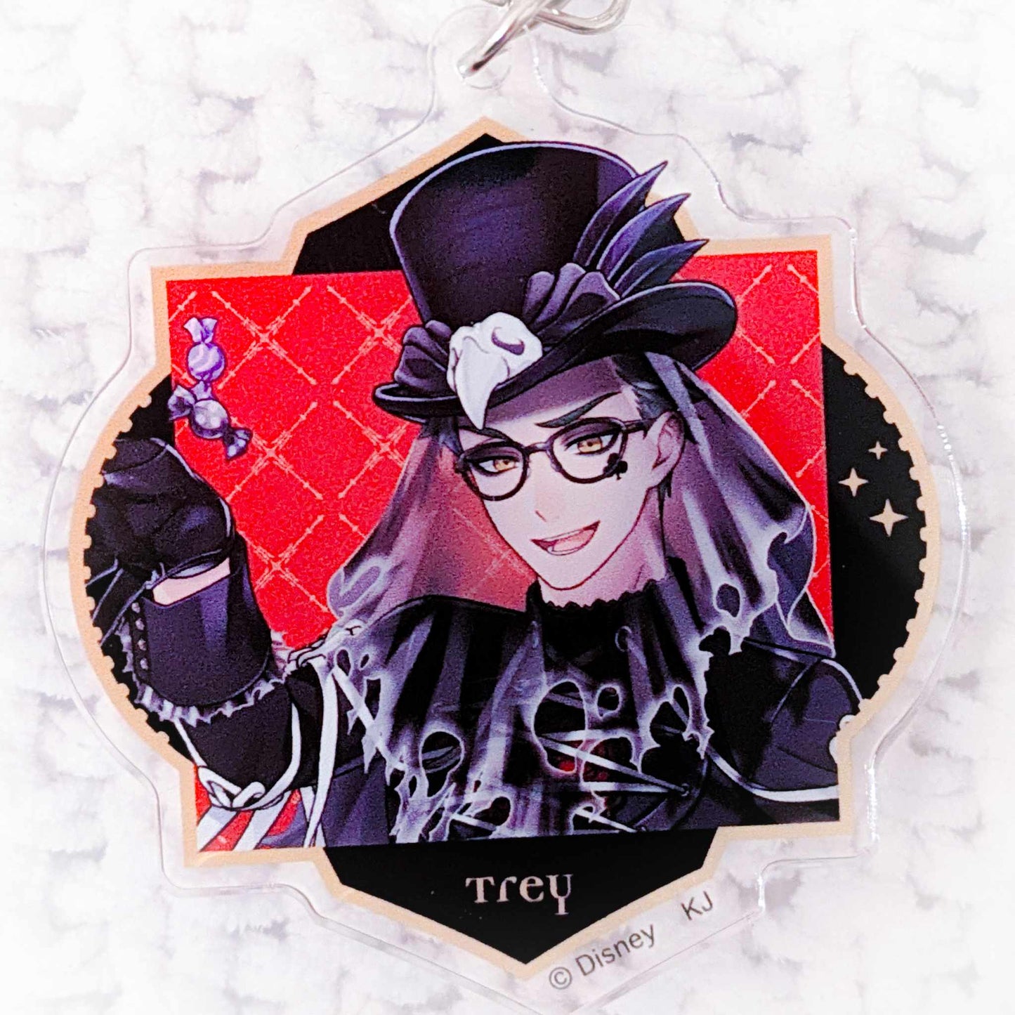 Trey Clover - Disney Twisted Wonderland Anime Halloween Scary Dress Acrylic Keychain