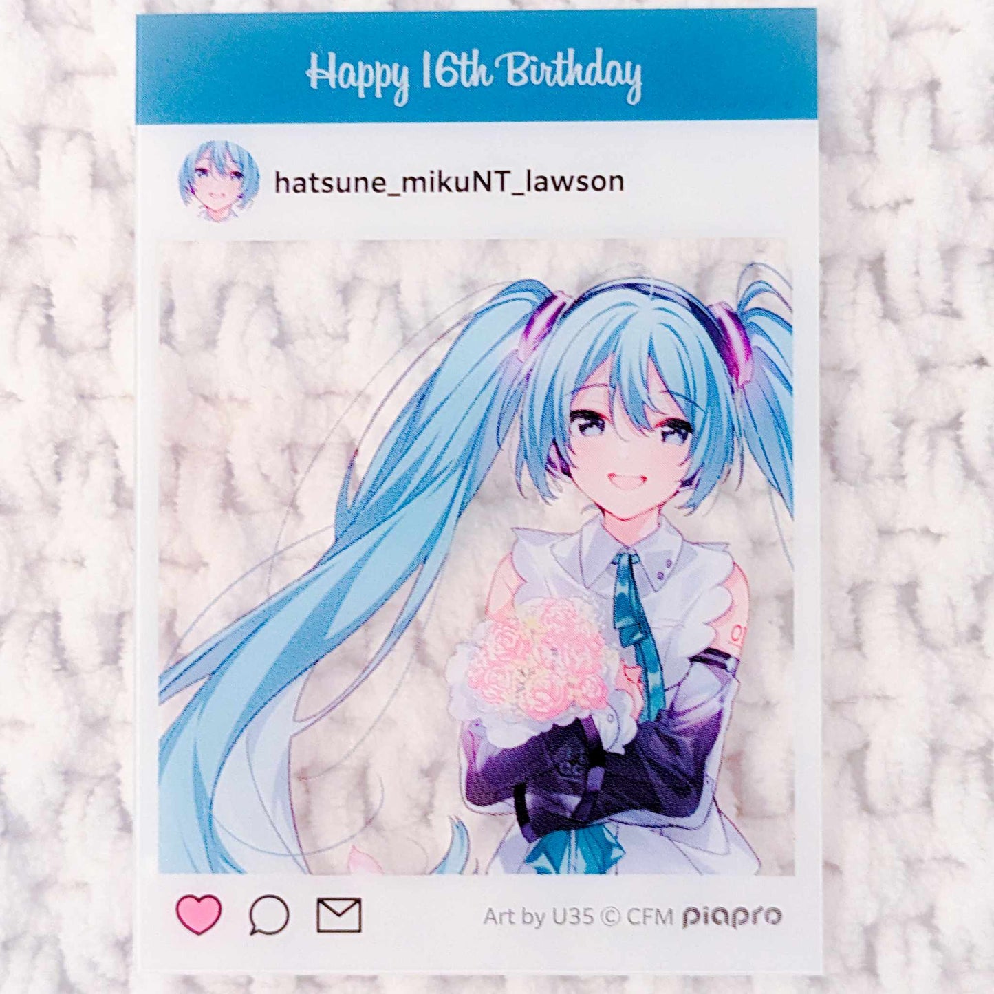 Hatsune Miku - Vocaloid 16th Birthday Collaboration Mini Clear Photo Card