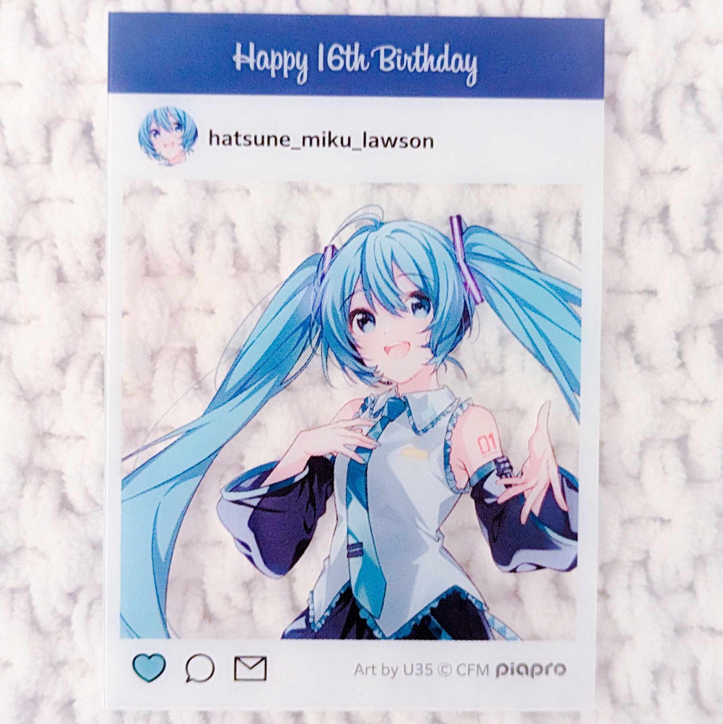 Hatsune Miku - Vocaloid 16th Birthday Collaboration Mini Clear Photo Card