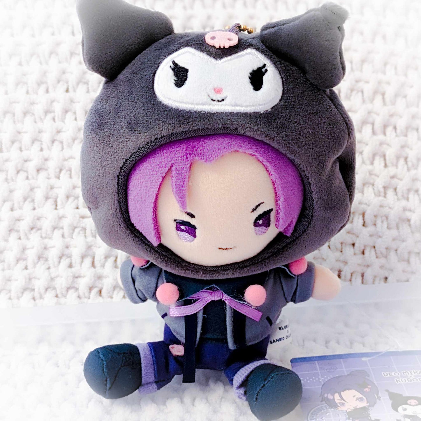 Reo Mikage x Kuromi - BLUELOCK x Sanrio Blue Lock Anime Plush Keychain