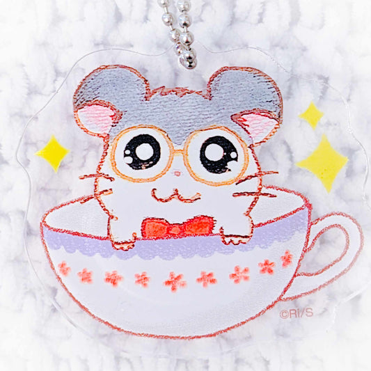 Dexter - Megane-kun - Hamtaro Anime Tea Cup Acrylic Keychain