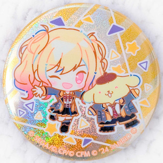 Tenma Saki & Pompompurin - Project Sekai Colorful Stage x Sanrio Glitter Pin Badge Button