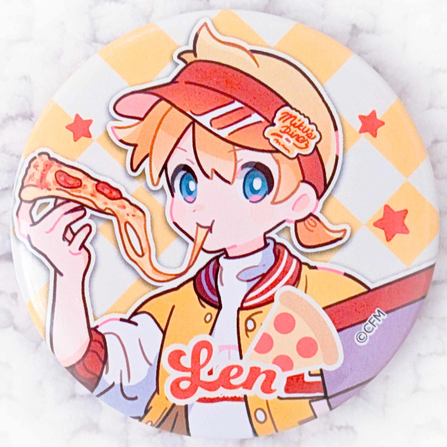 Kagamine Len - Vocaloid Hatsune Miku's Diner ver. Anime Pin Badge Button