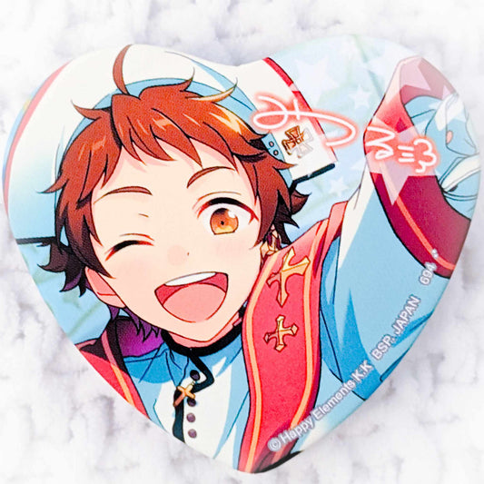 Mitsuru Tenma - Ensemble Stars! Ra*bits Anime Heart Shaped Pin Badge Button