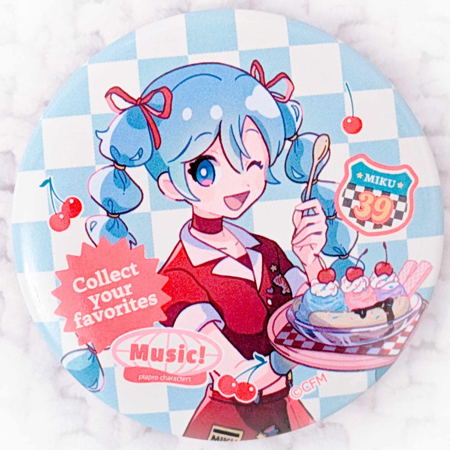 Hatsune Miku - Vocaloid Hatsune Miku's Diner ver. Anime Pin Badge Button