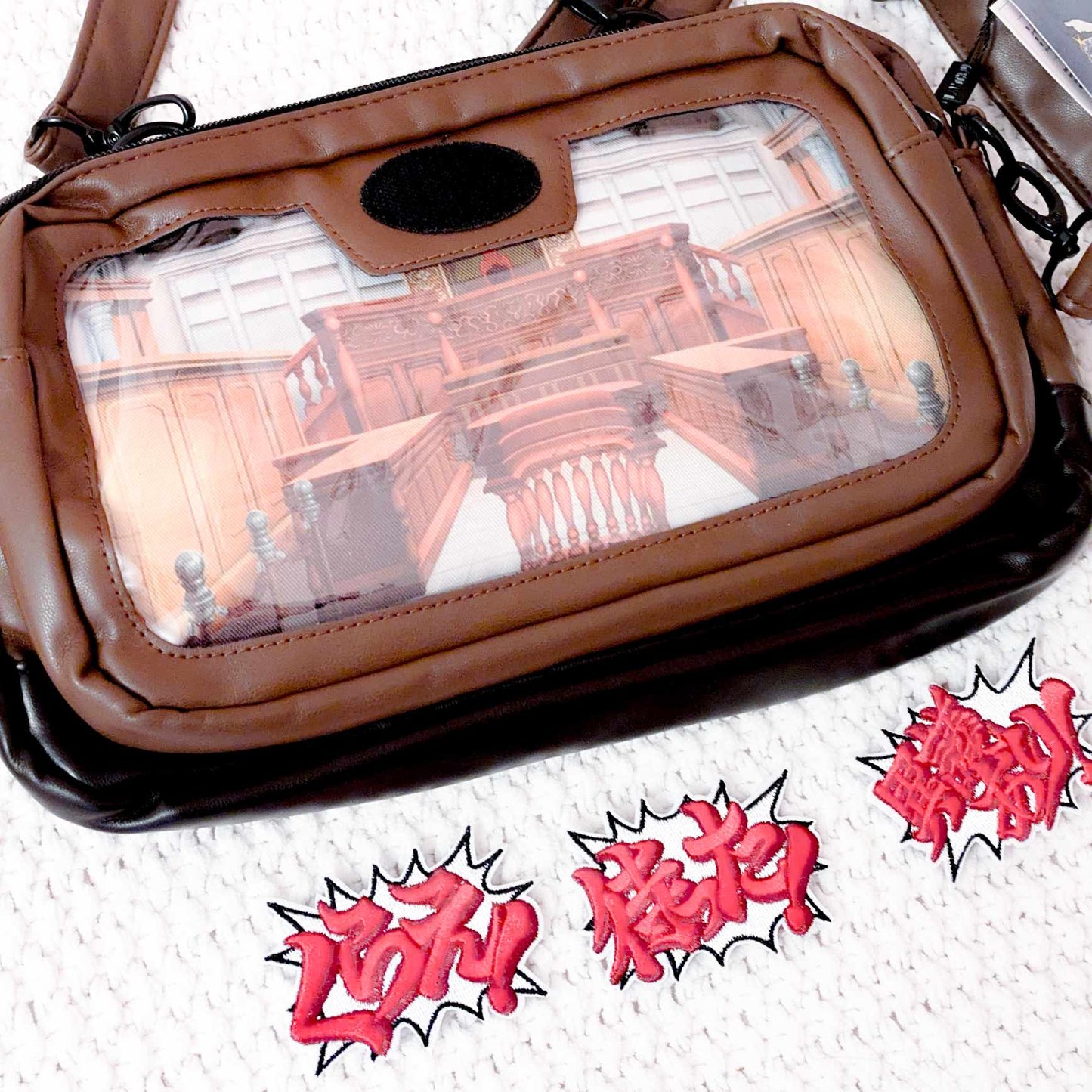 Phoenix Wright Ace Attorney Court Room Themed Bag Purse w/ Embroidered Patches