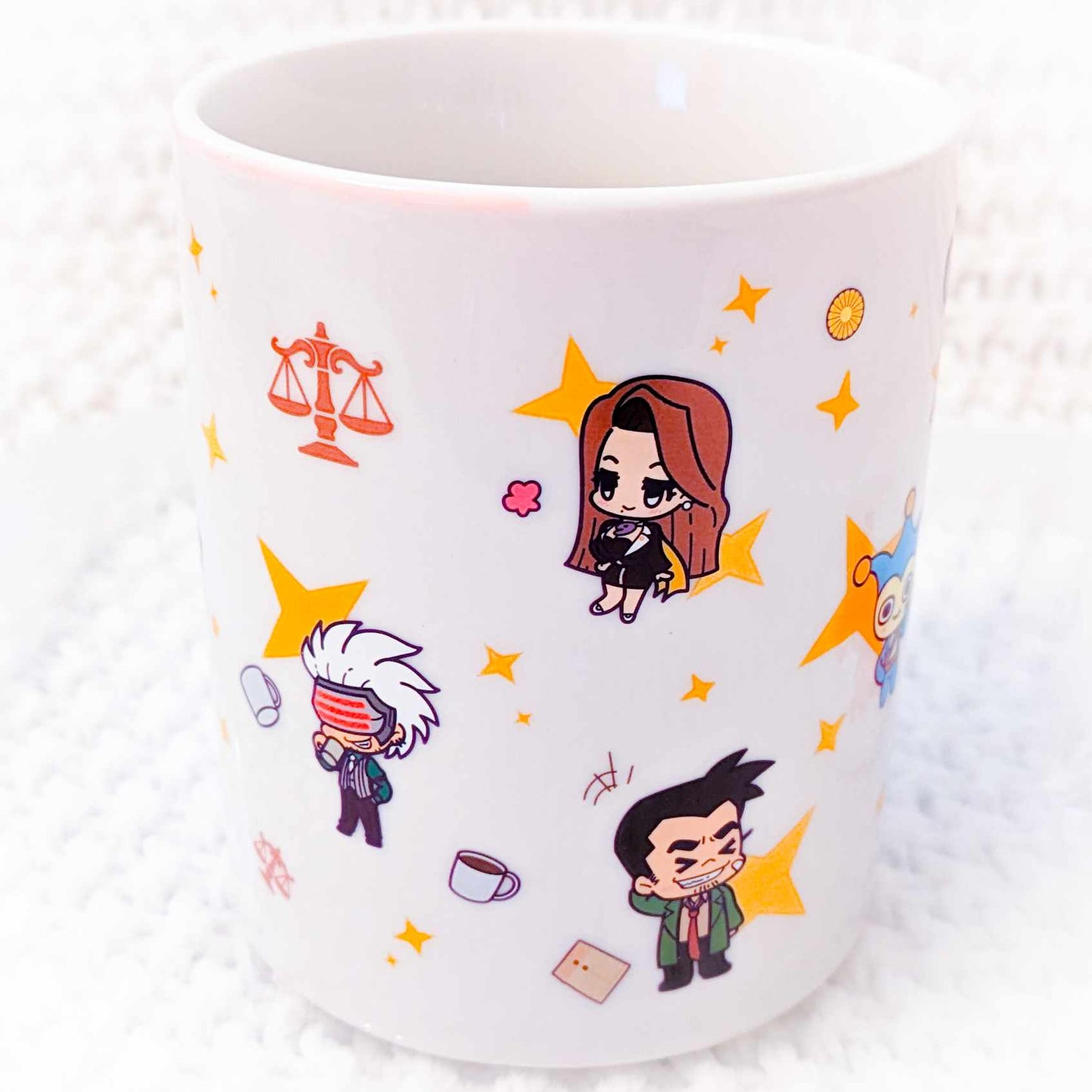 Phoenix Wright Ace Attorney Group Cast Capcom Chibi Mug + Coaster