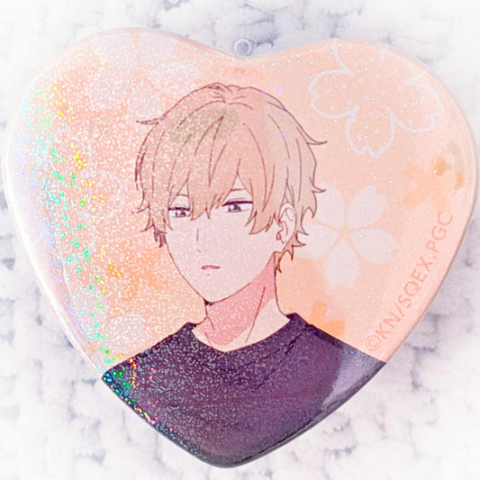 Futami Shun - Play It Cool, Guys Anime Glitter Heart Shaped Pin Badge Button