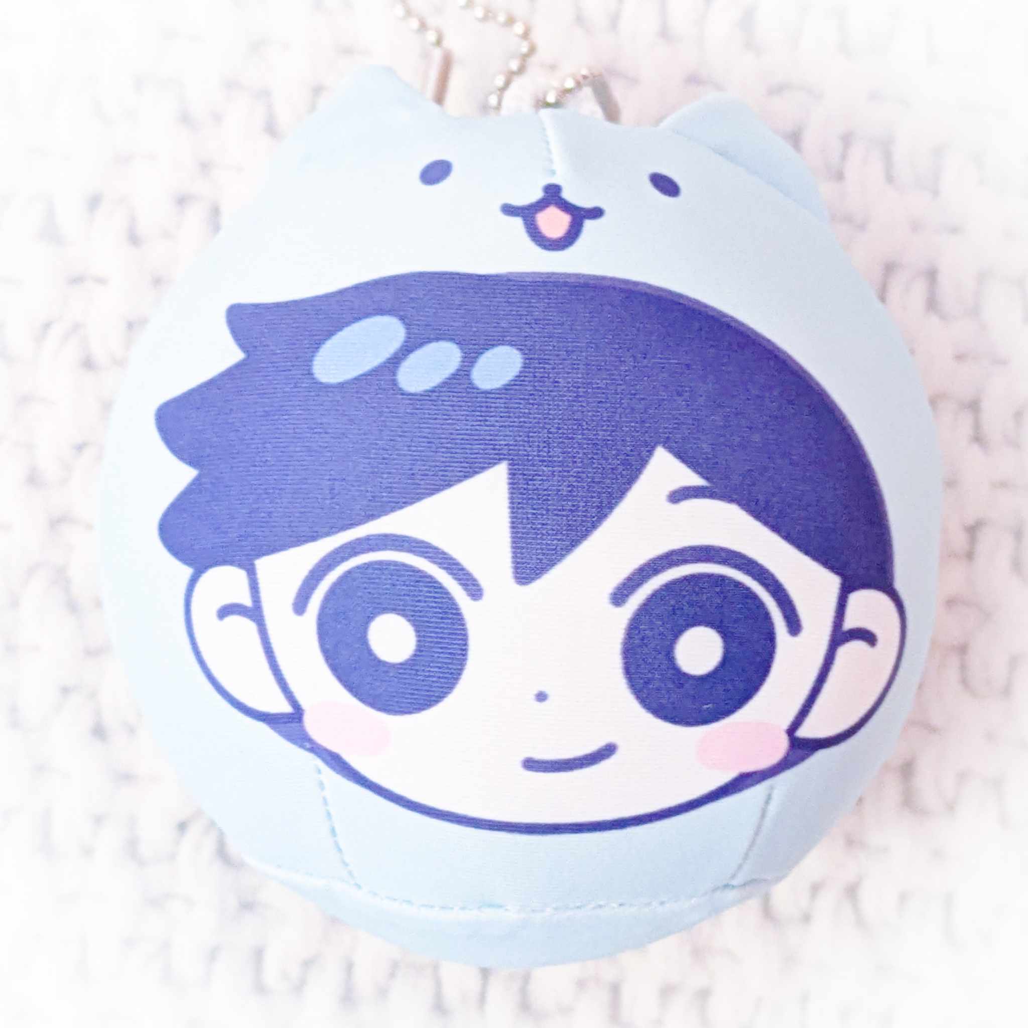 Hero Omori X Tree Village Cafe Omocat Round Plush Keychain Miokii Shop