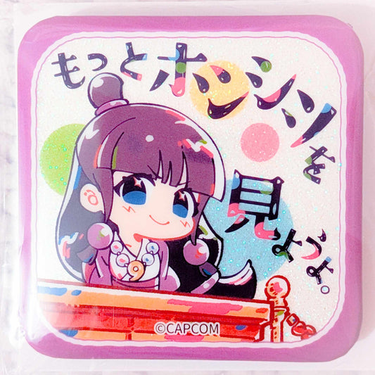 Maya Fey - Ace Attorney Capcom Square Shaped Glitter Pin Badge Button