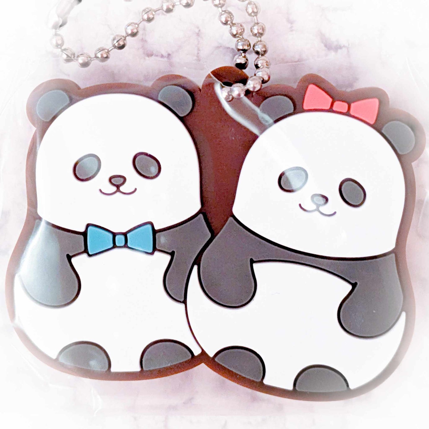 Mitsumi Iwakura & Sosuke Shima Panda Bears - Skip and Loafer Anime Rubber Keychain