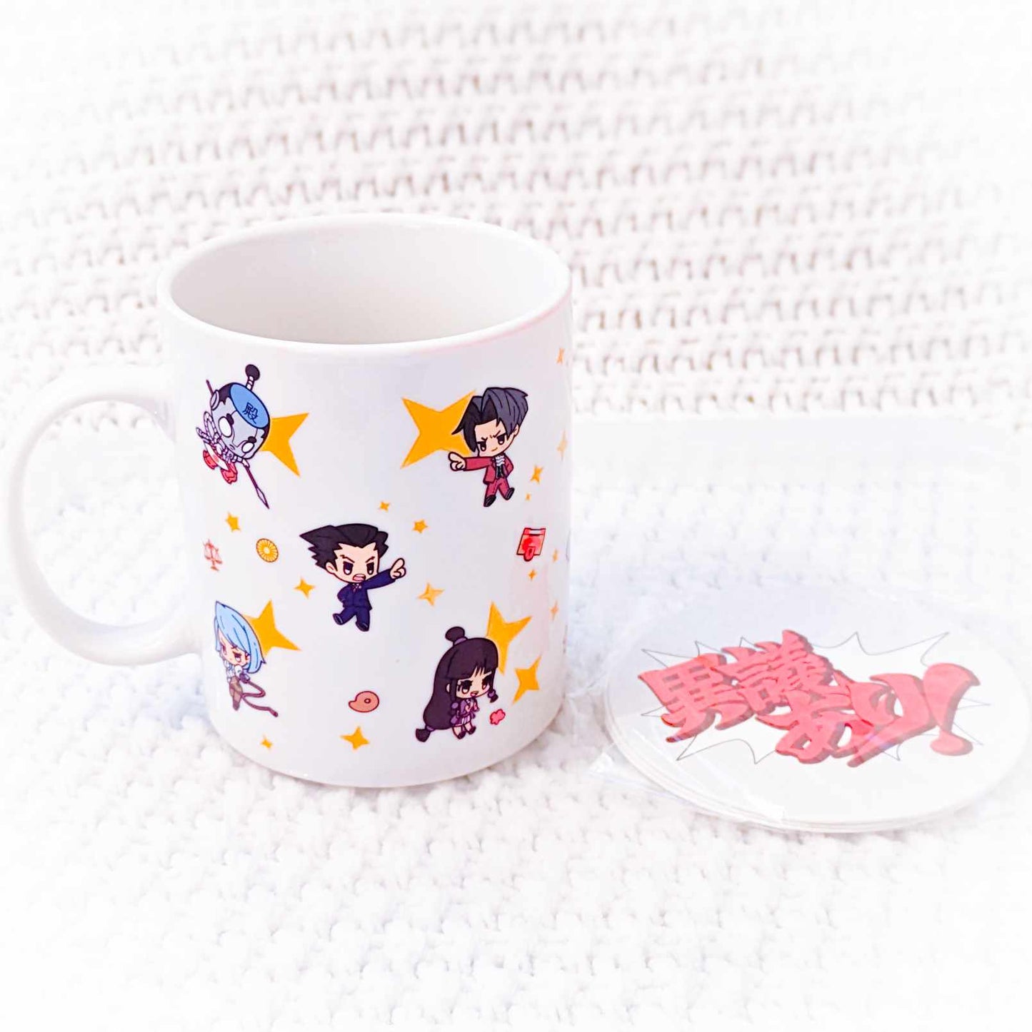 Phoenix Wright Ace Attorney Group Cast Capcom Chibi Mug + Coaster