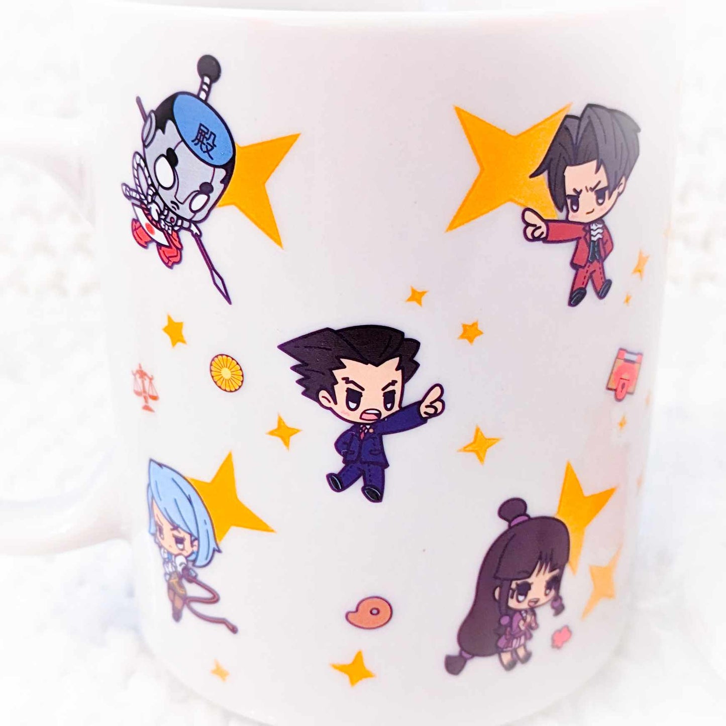 Phoenix Wright Ace Attorney Group Cast Capcom Chibi Mug + Coaster