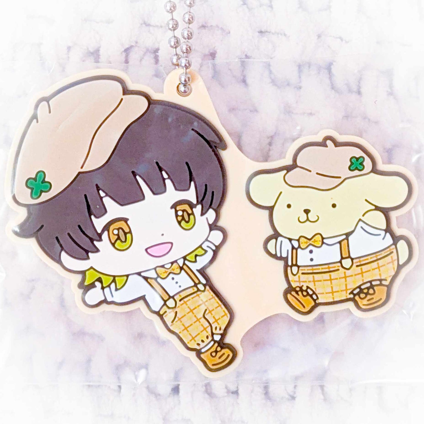 Meguru Bachira & Pompompurin - BLUELOCK x Sanrio Blue Lock Anime Rubber Keychain