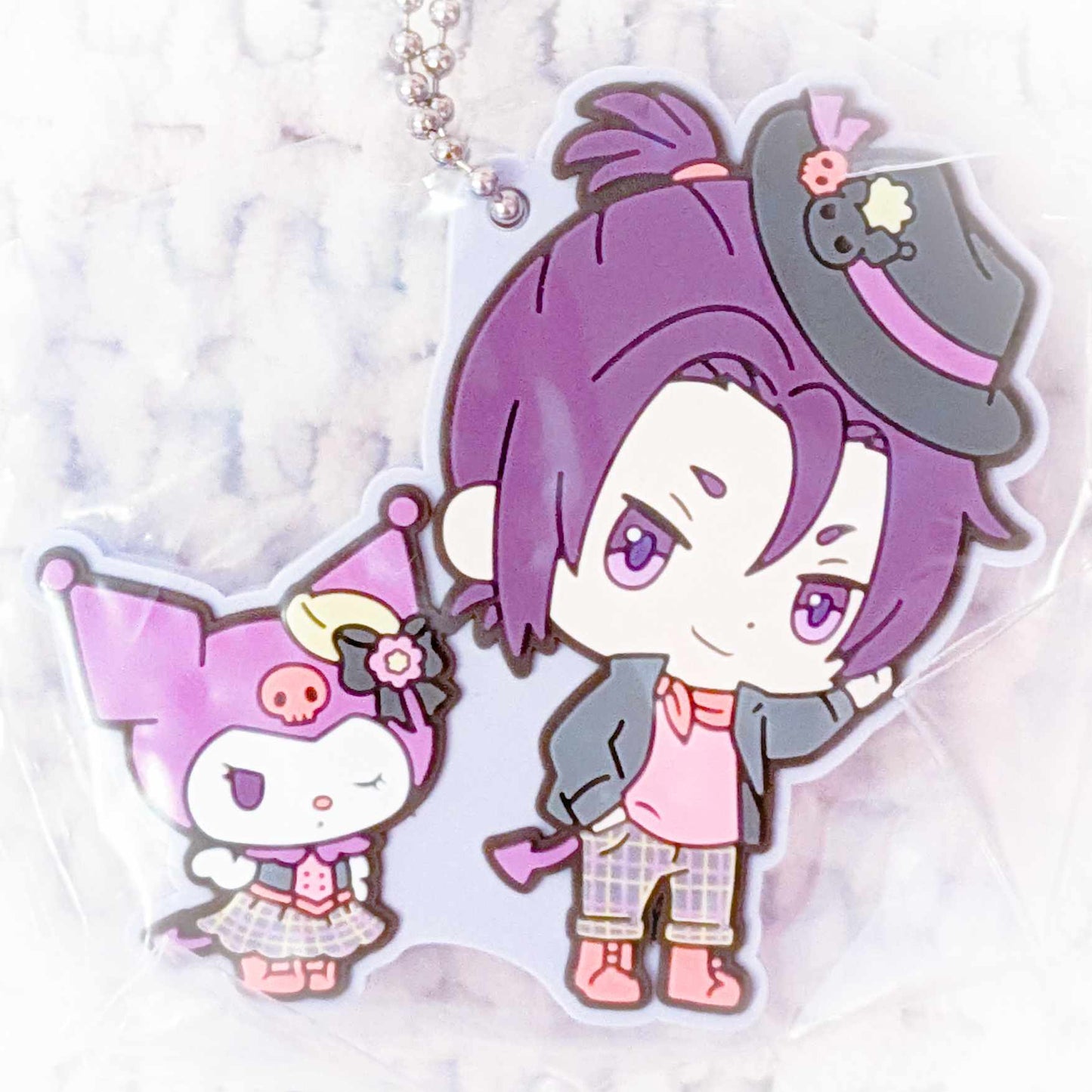 Reo Mikage & Kuromi - BLUELOCK x Sanrio Blue Lock Anime Rubber Keychain