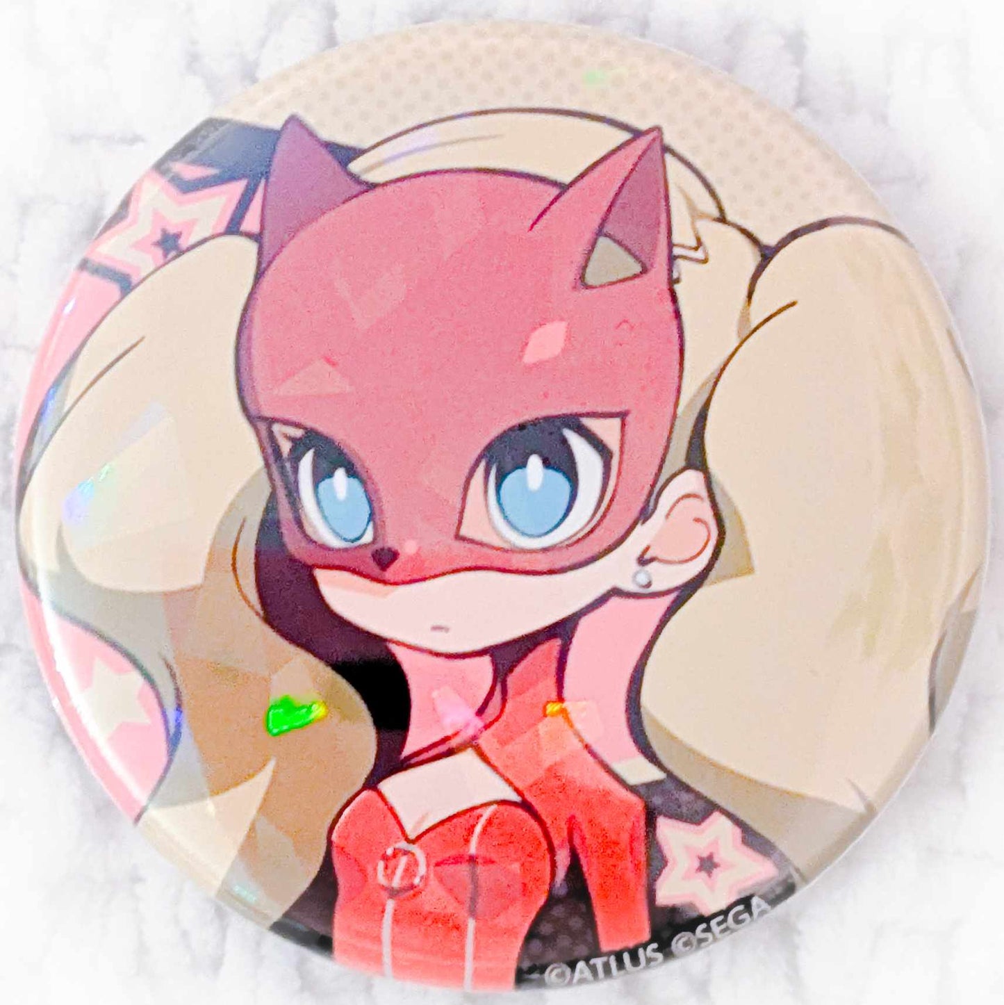 An Takamaki - Panther - Persona 5 Tactica Anime Holographic Pin Badge Button