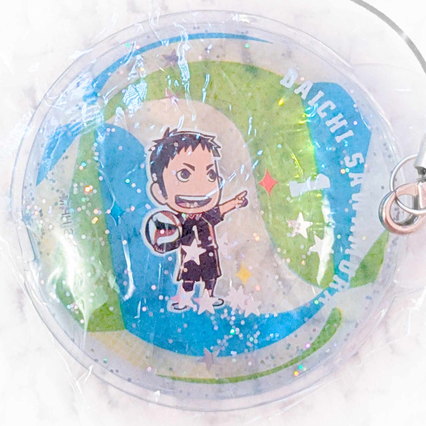 Daichi Sawamura - Haikyuu Anime Chibi Water-in Liquid Keychain Strap
