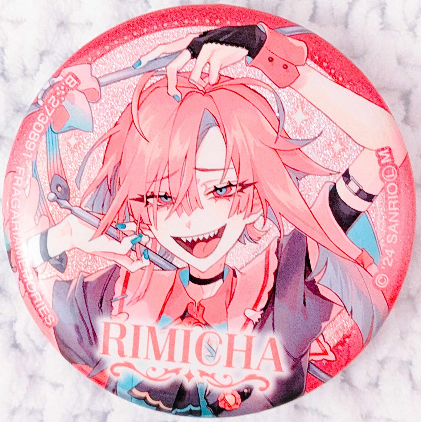 Rimicha - Fragaria Memories Sanrio Glitter Pin Badge Button