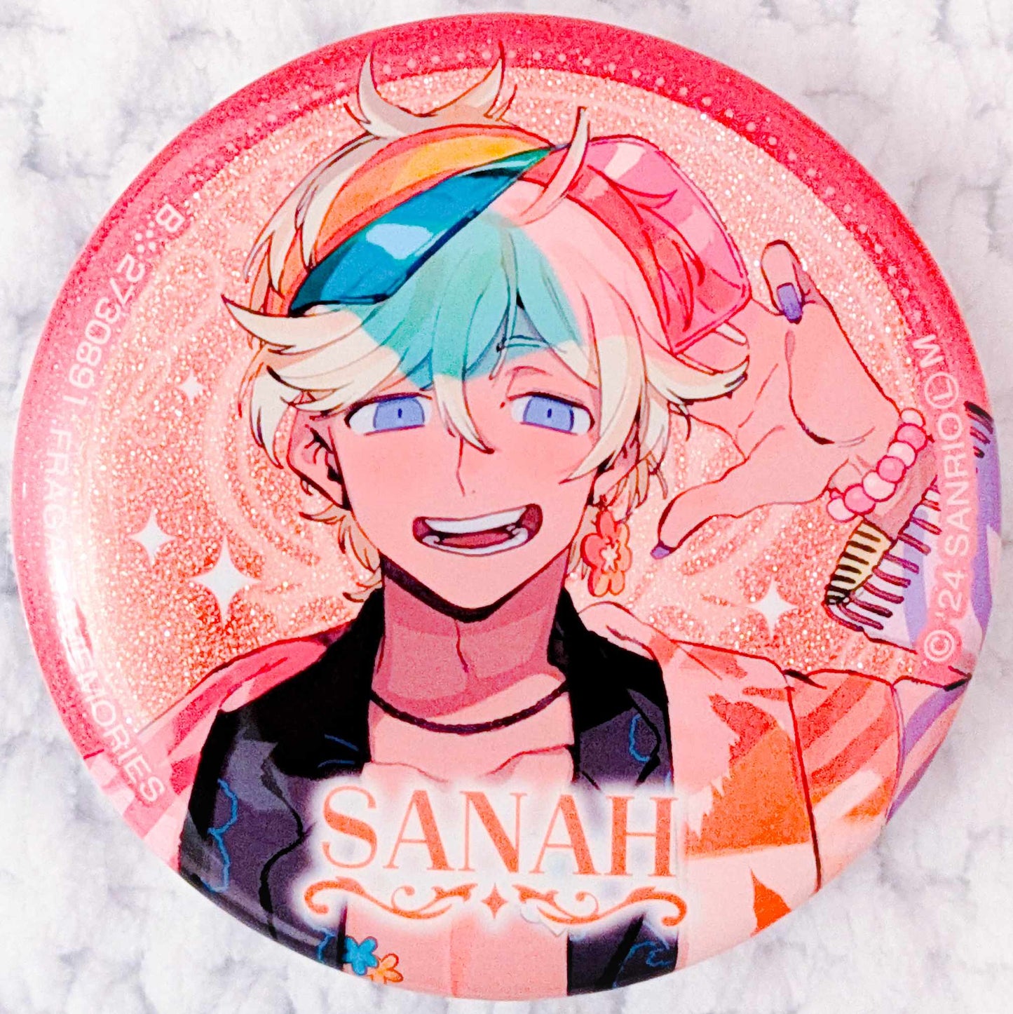 Sanah - Fragaria Memories Sanrio Glitter Pin Badge Button