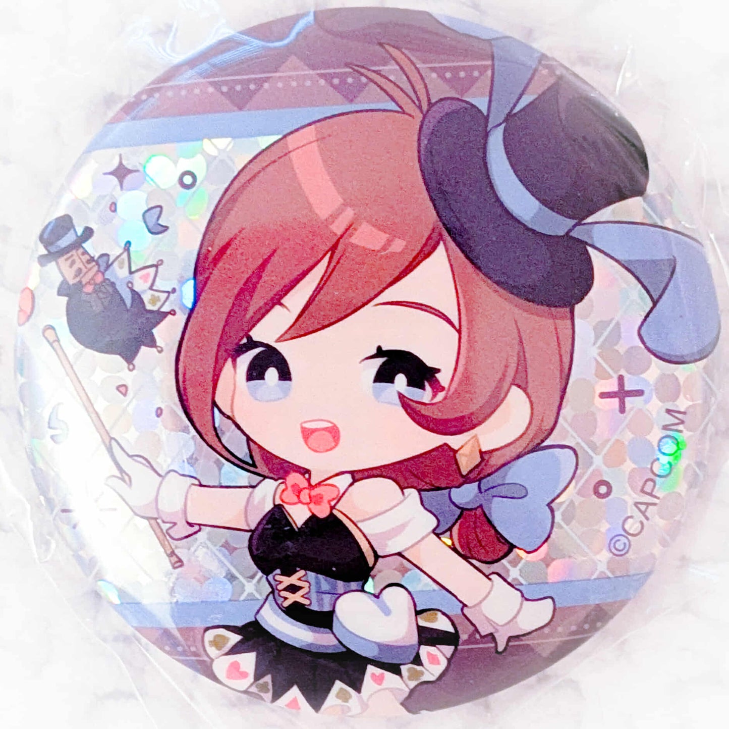 Trucy Wright - Ace Attorney Capcom Cafe Magician Holo Pin Badge Button