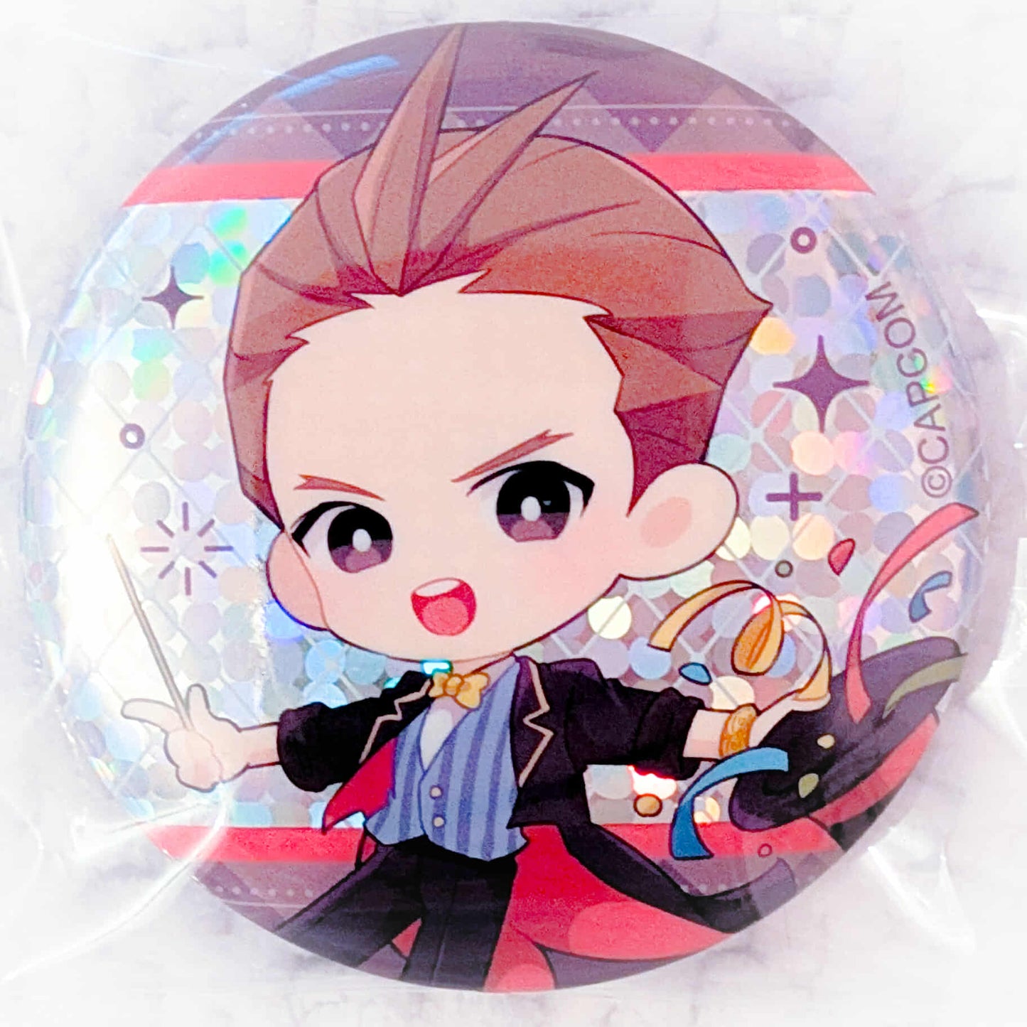 Apollo Justice - Ace Attorney Capcom Cafe Magician Holo Pin Badge Button