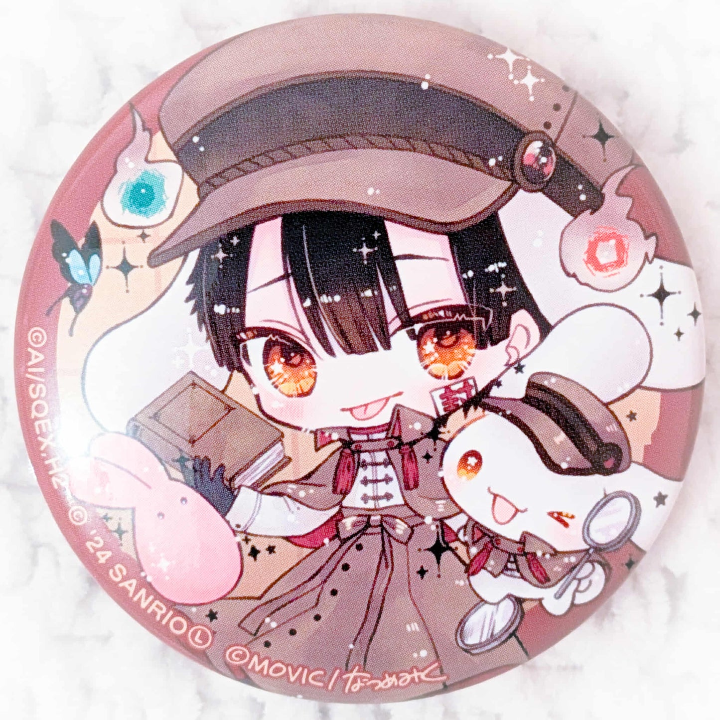 Hanko-kun x Cinnamoroll - Toilet Bound Hanako-kun Sanrio Collab Pin Badge Button