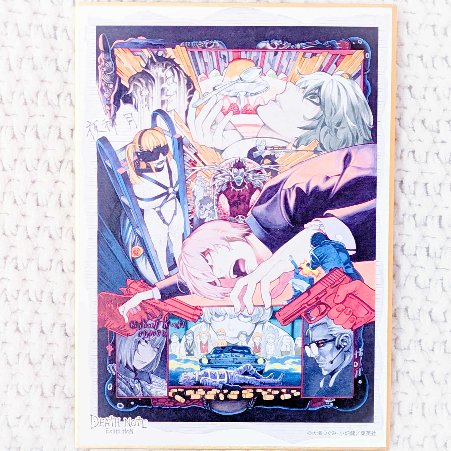 Light Yagami Group Cast - Death Note Exhibition Manga Art Shikishi Board