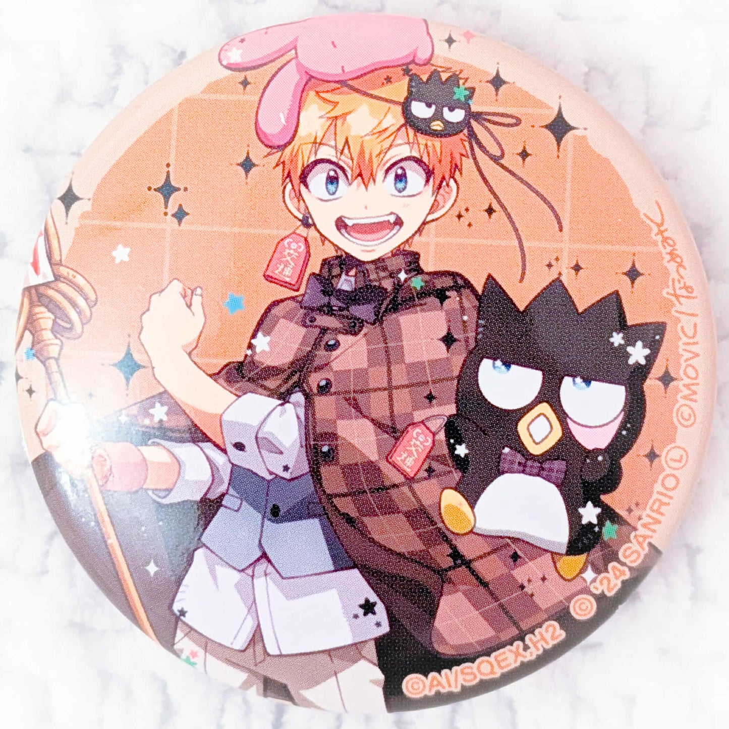 Kou Minamoto x Badtz Maru - Toilet Bound Hanako-kun Sanrio Collab Pin Badge Button