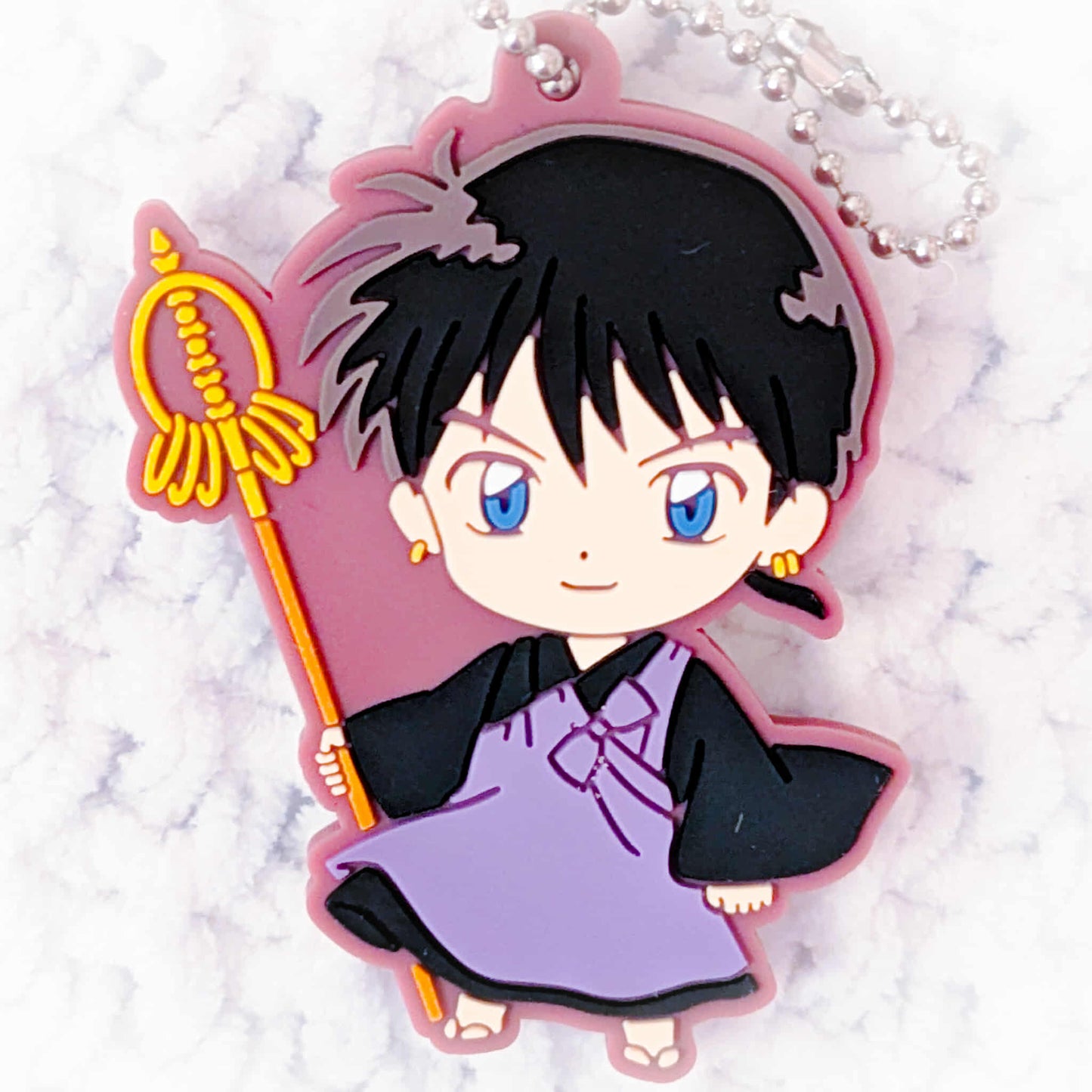 Miroku - Inuyasha Anime Chibi Mascot Rubber Keychain