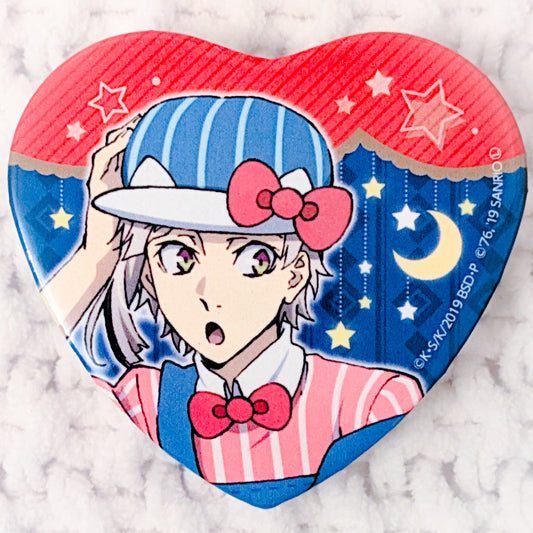 Atsushi Nakajima x Hello Kitty - Bungo Stray Dogs x Sanrio Heart Shaped Pin Badge Button