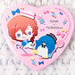 Chuya Nakahara x Tuxedo Sam - Bungo Stray Dogs x Sanrio Heart Shaped Pin Badge Button