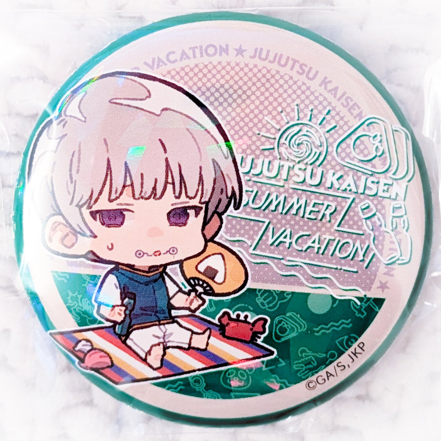 Toge Inumaki - Jujutsu Kaisen Anime Summer Vacation Holographic Pin Badge Button