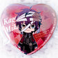 Mika Kagehira - Ensemble Stars! Valkyrie Anime Chibi Heart Shaped Pin Badge Button