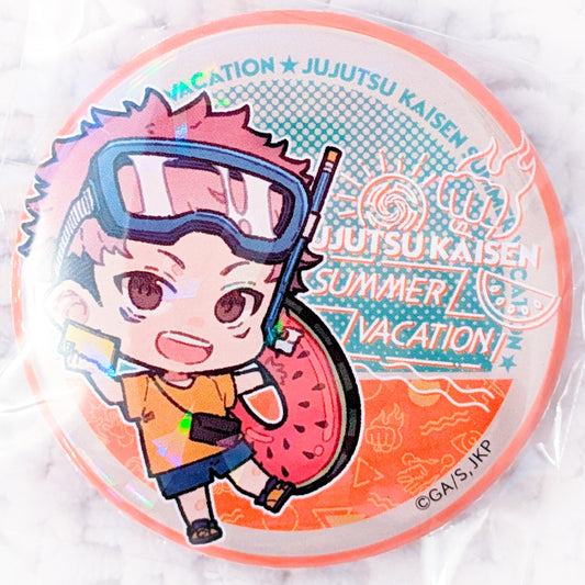 Yuji Itadori - Jujutsu Kaisen Anime Summer Vacation Holographic Pin Badge Button