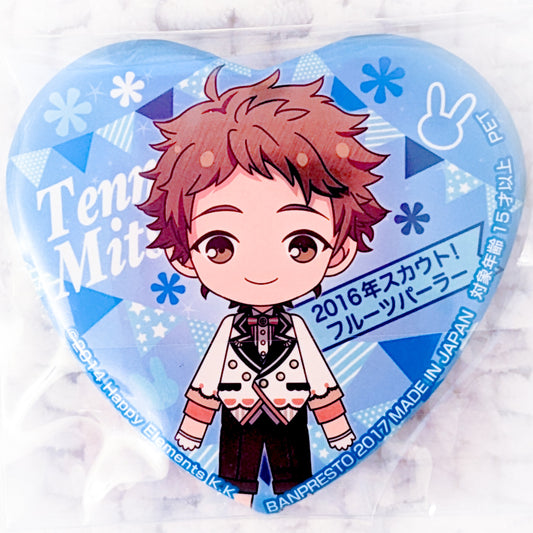 Mitsuru Tenma - Ensemble Stars! Ra*bits Anime Chibi Heart Shaped Pin Badge Button