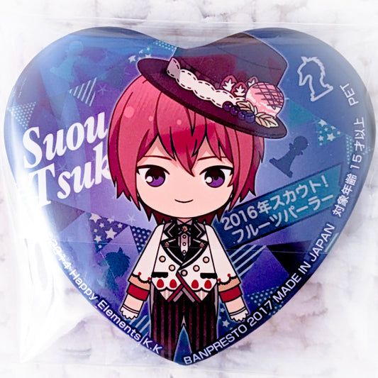 Tsukasa Suou - Ensemble Stars! Knights Anime Chibi Heart Shaped Pin Badge Button