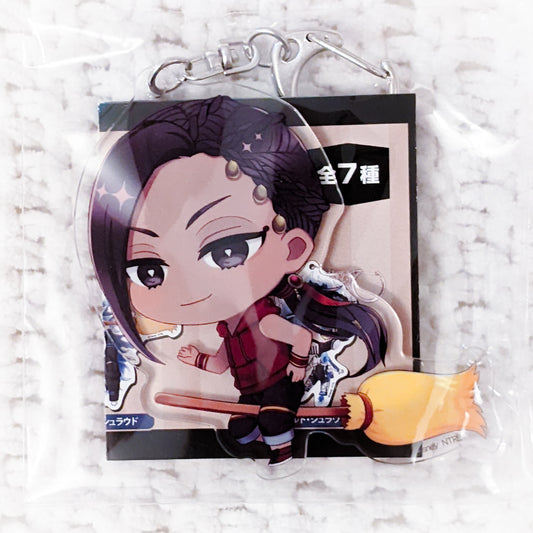 Jamil Viper Disney Twisted Wonderland Chibi Flying Broom Acrylic Keychain