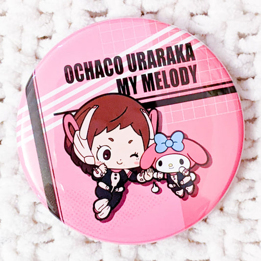 Ochaco Uraraka & My Melody My Hero Academia x Sanrio Anime Pin Badge Button