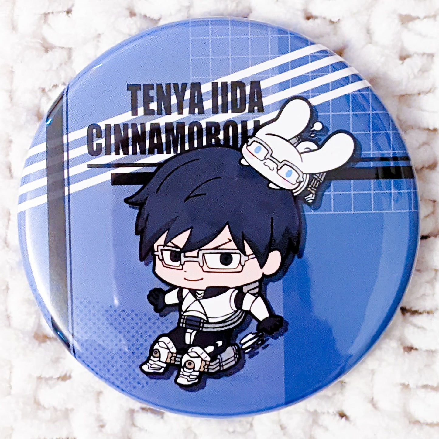 Tenya Iida & Cinnamoroll My Hero Academia x Sanrio Anime Pin Badge Button