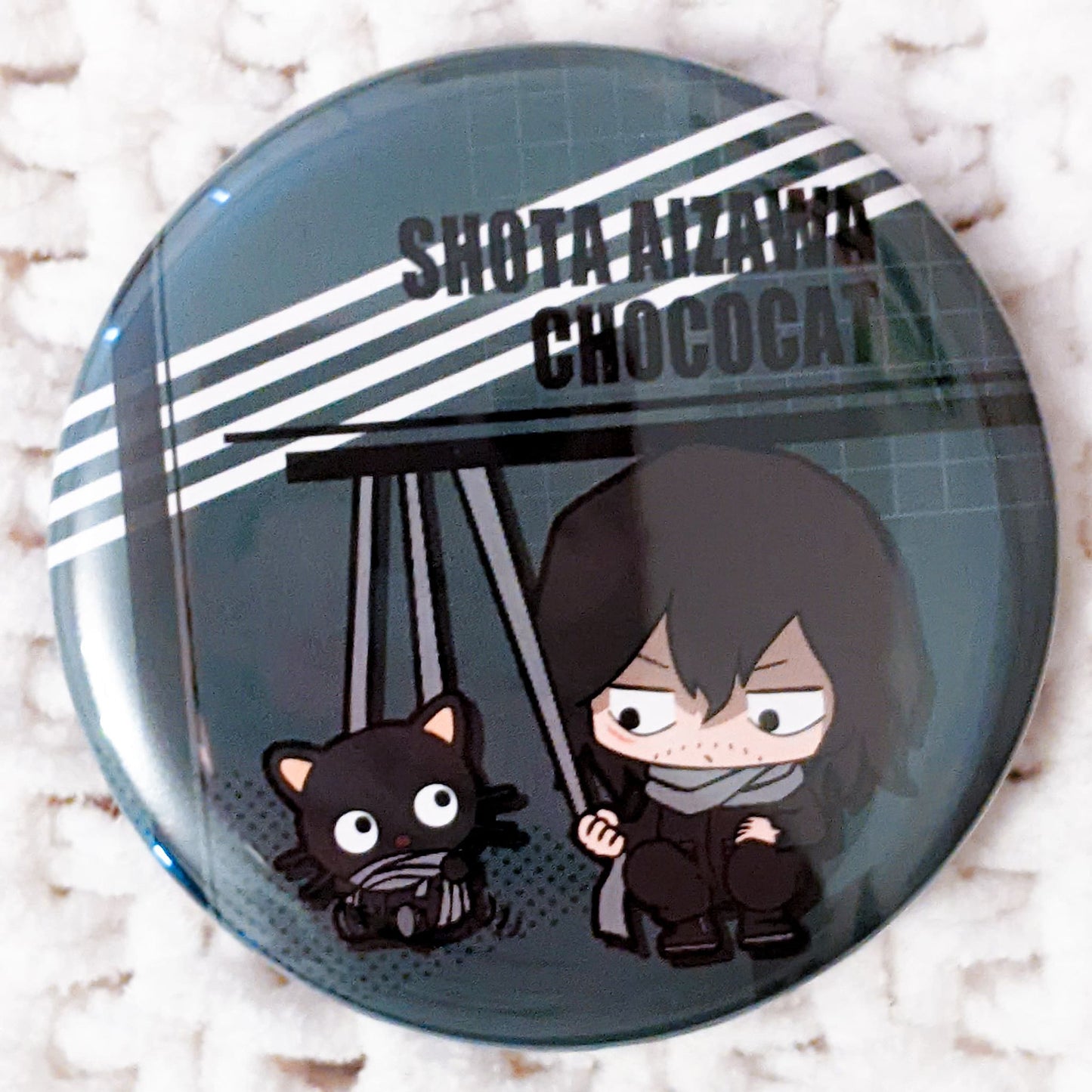 Shota Aizawa & Chococat My Hero Academia x Sanrio Anime Pin Badge Button