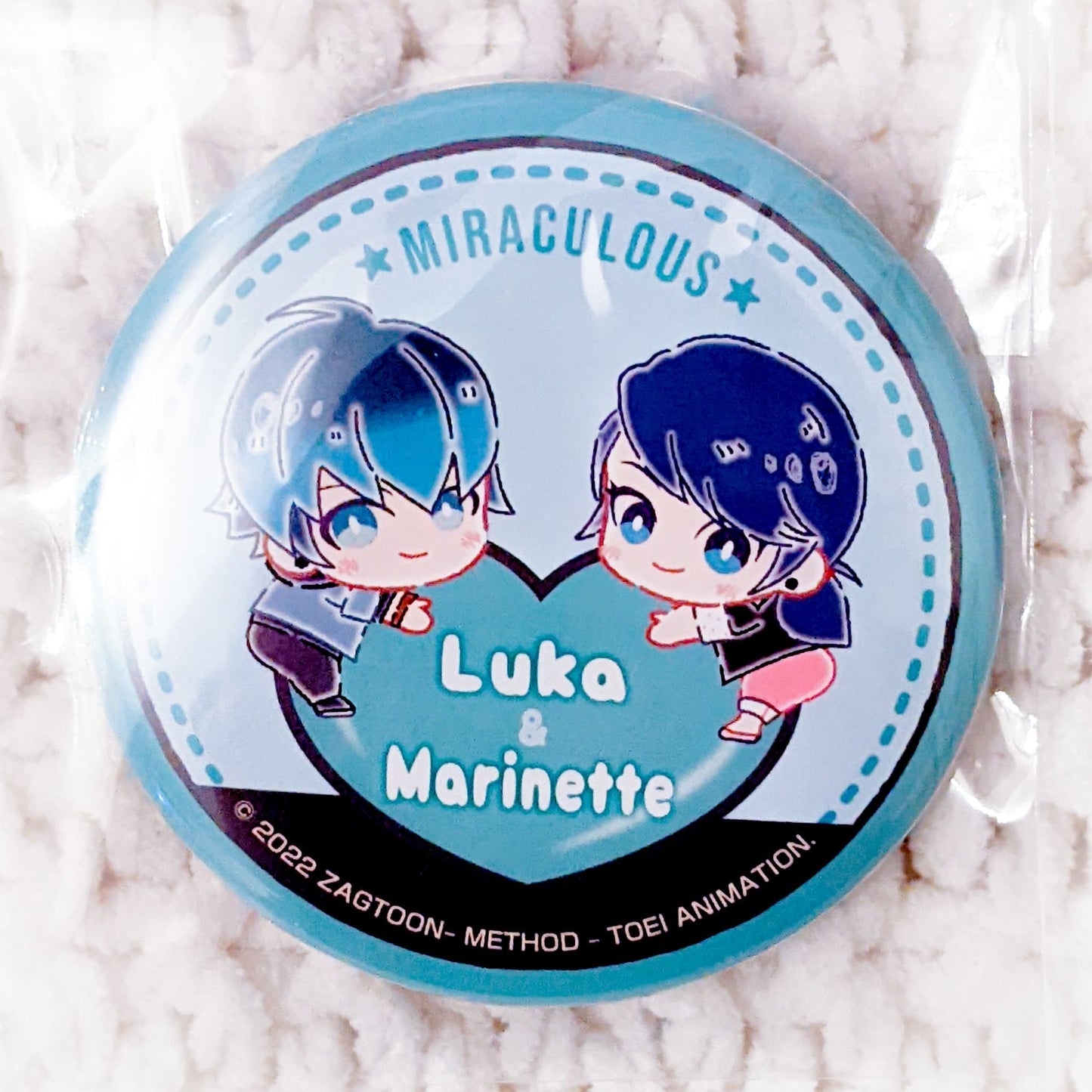 Luka & Marinette - Miraculous Ladybug Chibi Pin Badge Button