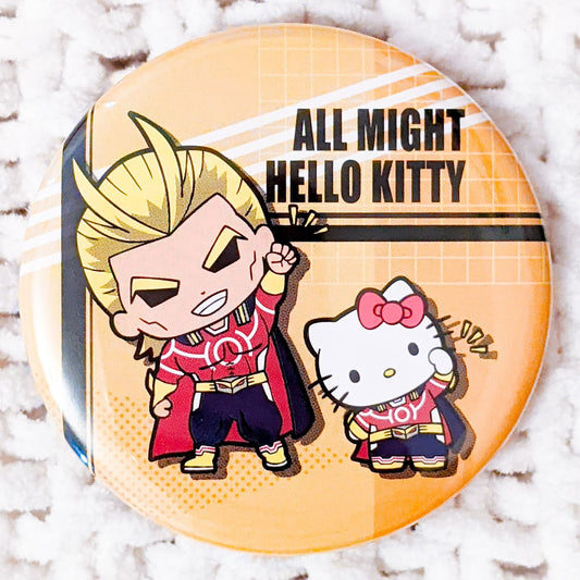 All Might & Hello Kitty My Hero Academia x Sanrio Anime Pin Badge Button