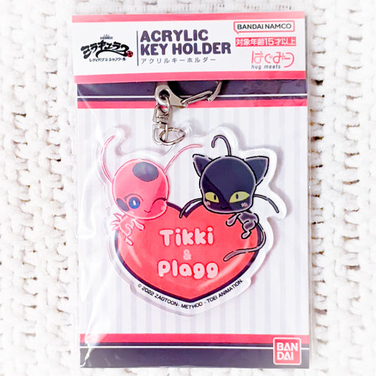 Tikki & Plagg - Miraculous Ladybug Chibi Heart Acrylic Keychain Bandai