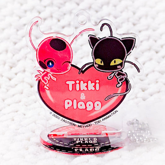 Tikki & Plagg - Miraculous Ladybug Chibi Acrylic Figure Stand Keychain