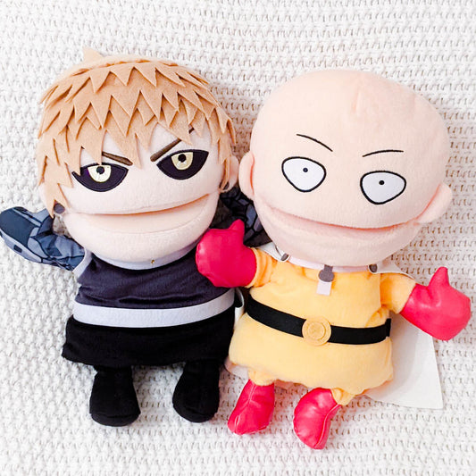 Saitama & Genos - One Punch Man Anime Plush Hand Puppet Set