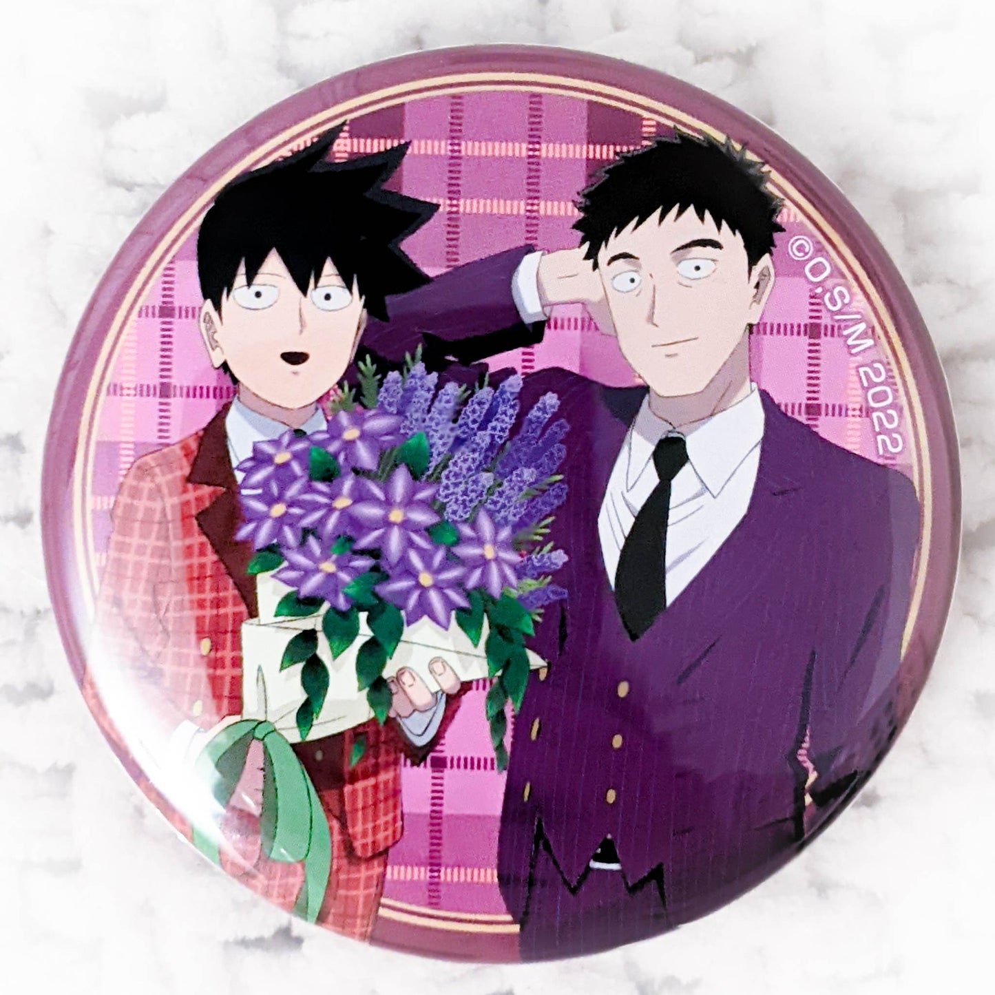 Ritsu Kageyama & Katsuya Serizawa - Mob Psycho 100 Anime Suit ver. Pin Badge Button