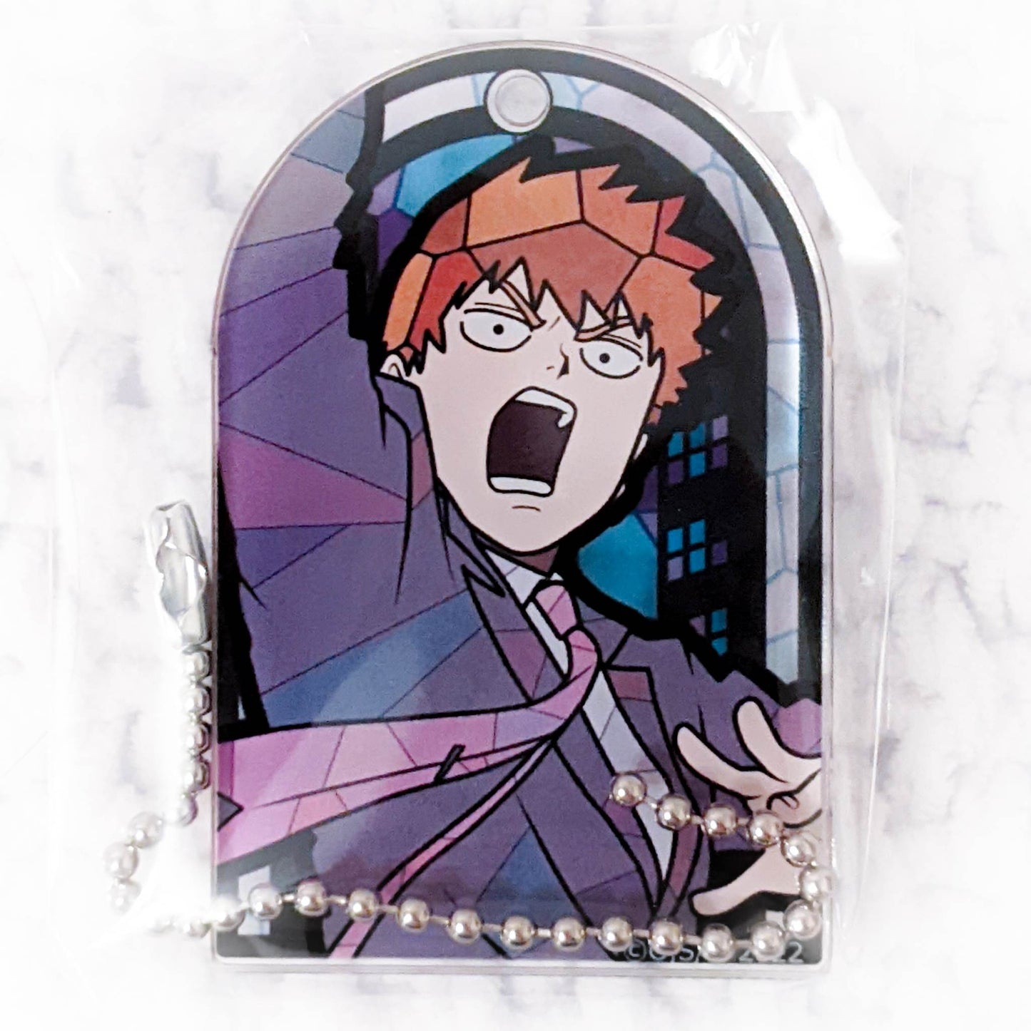 Reigen Arataka - Mob Psycho 100 Anime Stained Glass ver. Acrylic Keychain