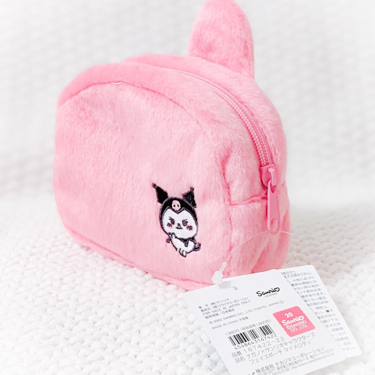 My Melody w/ Kuromi Patch Nagano x Sanrio Characters Face Zippered Pouch Bag